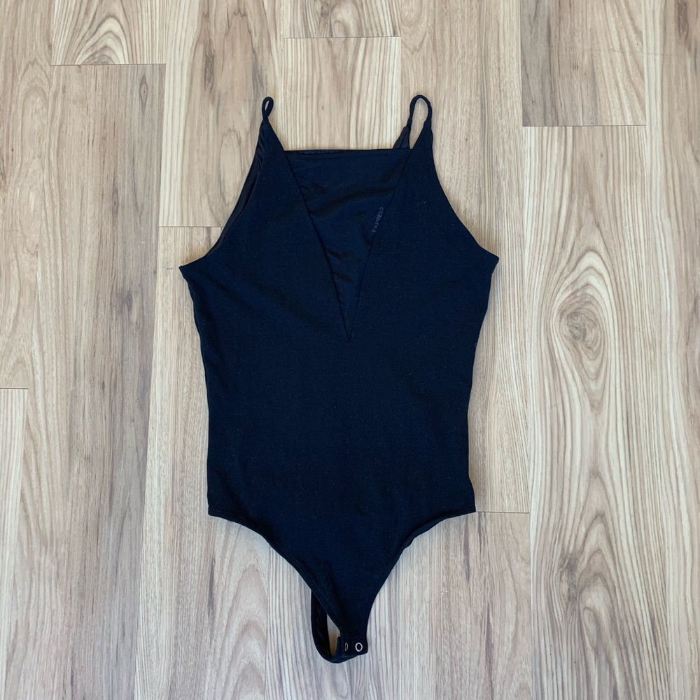 Express Black Mesh-Panel Bodysuit